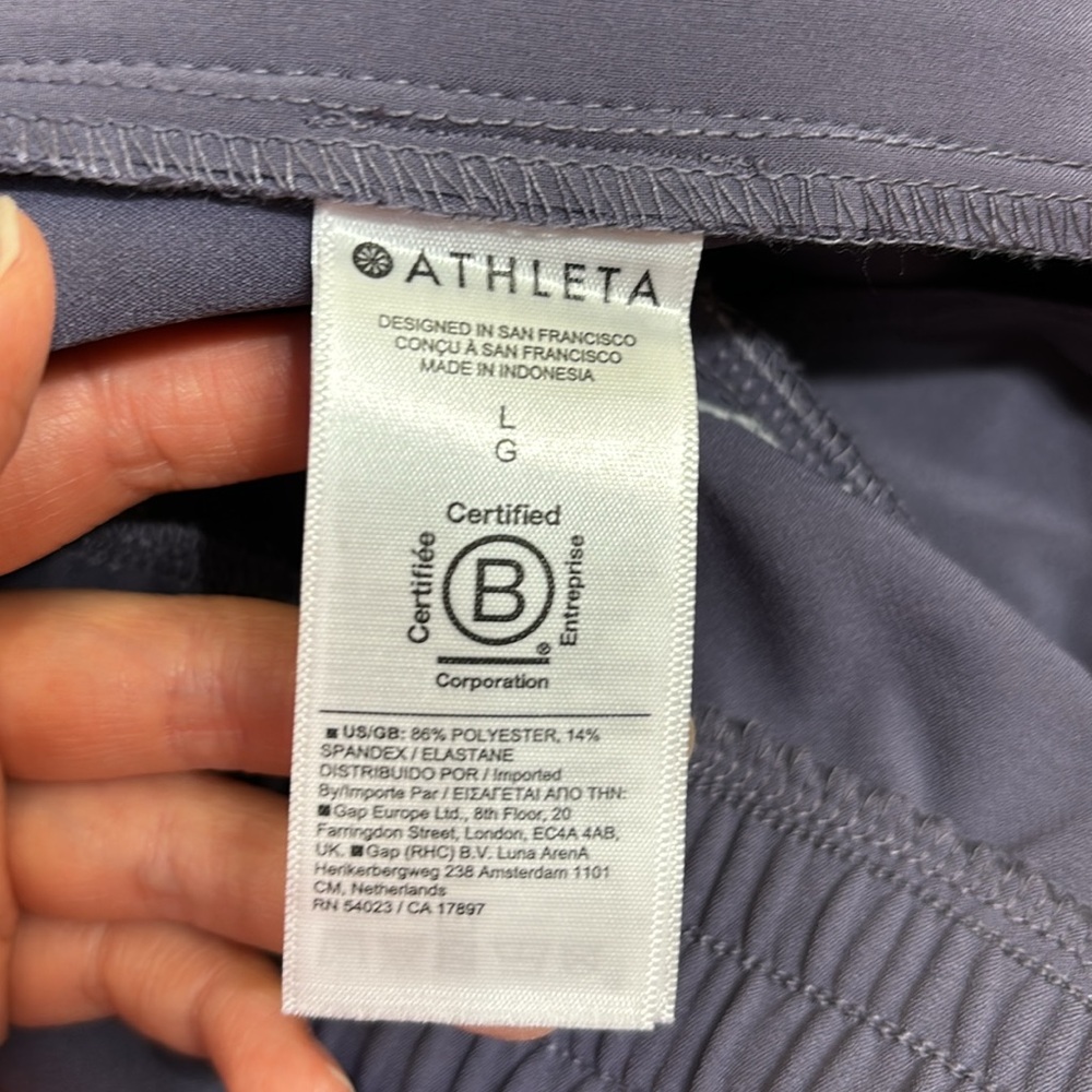 NWT Athleta Stride Pants Nightfall Purple Wide Leg Women's Large - Picture 14 of 14